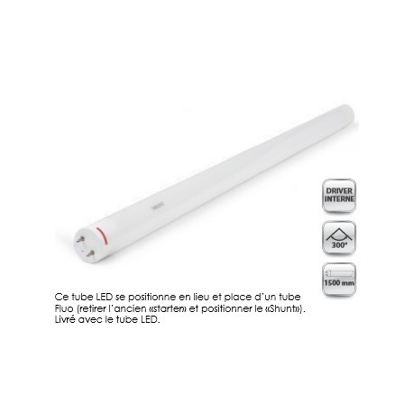 TUBE LED T8 1500mm blanc froid ( 2200Lm ) 24 w