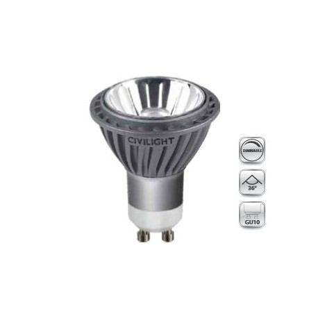 LAMPE LED DGU10  blanc froid ( 300Lm ) 7w 230V  DIMMABLE HALED