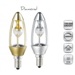 LAMPE LED DIAMOND ARGENT blanc chaud ( 400Lm ) 6.5w DIMMABLE